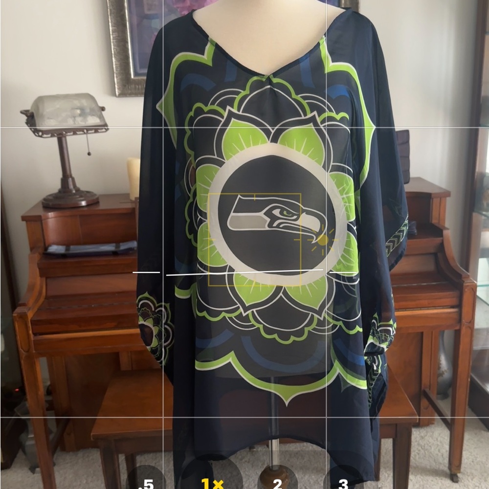 NFL Seattle Seahawks Women's Navy and Green Caftan